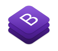 logo violet de Bootstrap positioné à côté du titre 'Bootstrap'