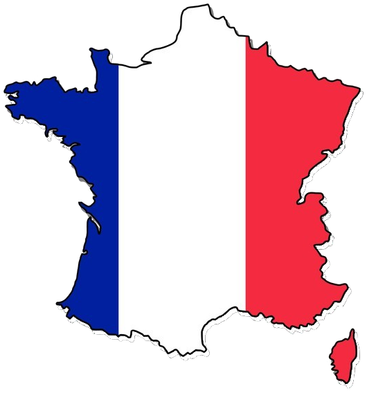drapeau français sur plan de France