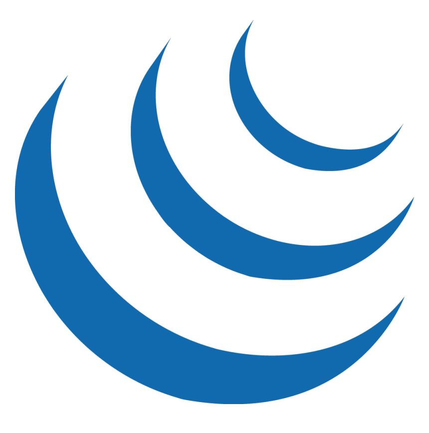logo bleu de JQuery positioné à côté du titre 'JQuery'