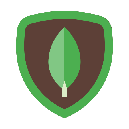 logo vert de MongoDB positioné à côté du titre 'MongoDB'