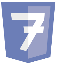 logo lila de PHP positioné à côté du titre 'PHP 7'