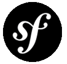 logo noir de Symfony positioné à côté du titre 'Symfony'