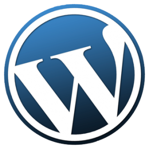 logo blue de WordPress positioné à côté du titre 'WordPress'